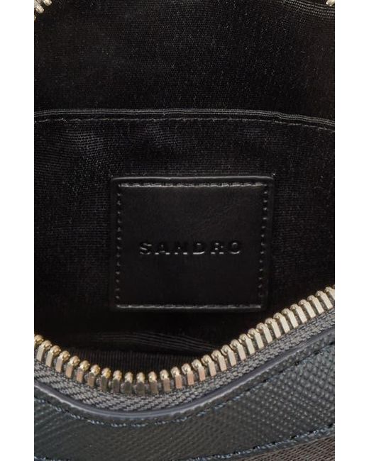 Sandro Gray Small Reconstituted Leather Bag for men
