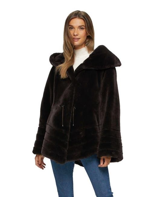 Gorski Black Shearling Lamb Jacket Reversible To Taffeta