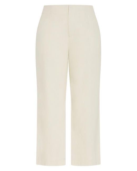 City Chic Natural Viven Linen Blend Wide Leg Pants