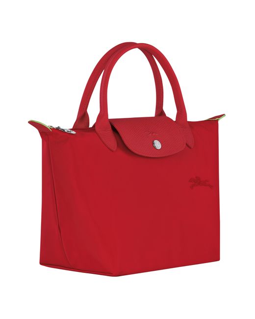 Longchamp Red Le Pliage Green Recycled Canvas Top Handle Bag