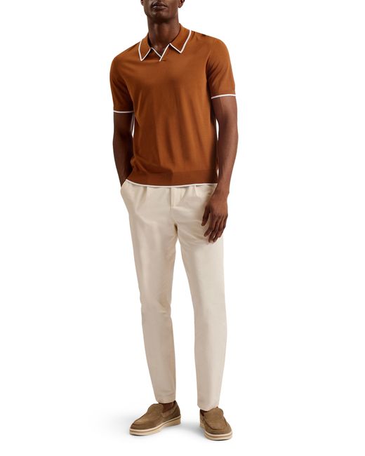 Ted Baker Brown Stortfo Stretch Polo for men