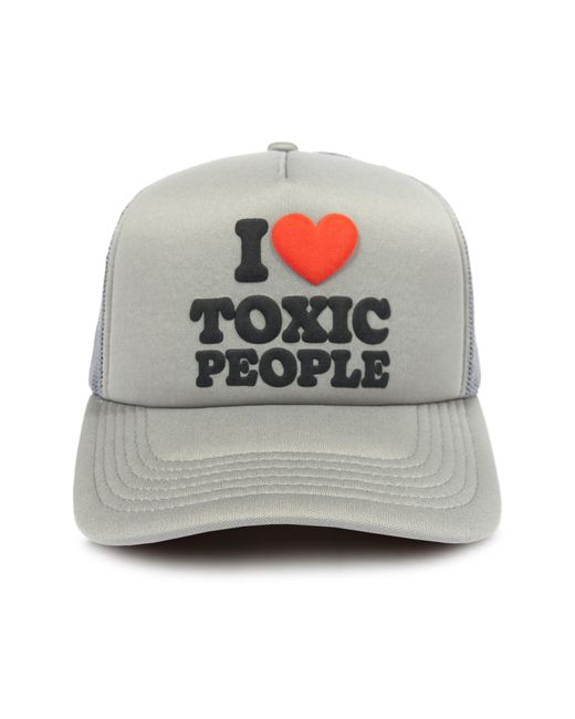 Pleasures Gray Toxic Snapback Trucker Hat for men
