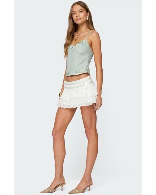 Edikted Blue Sequin Beaded Camisole
