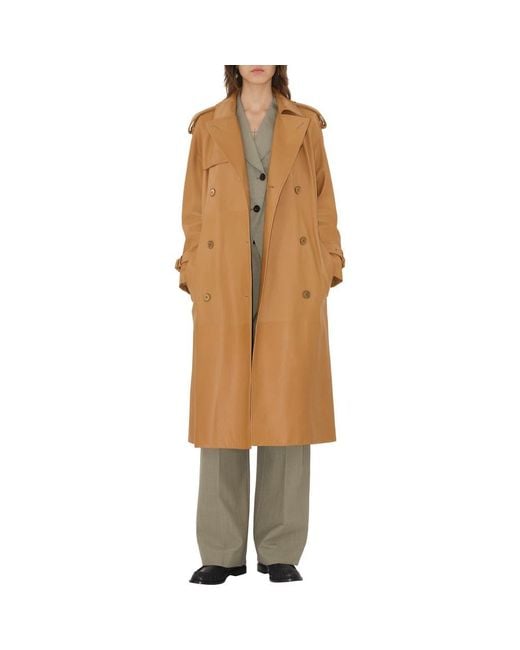 Burberry Metallic Long Leather Castleford Trench Coat