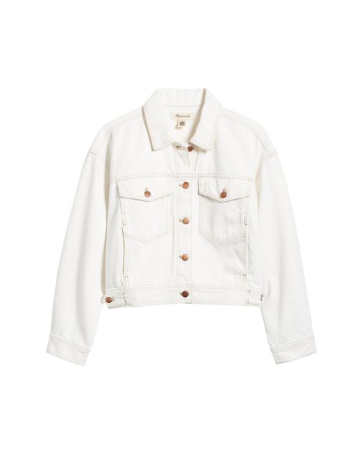 Madewell White Crop Denim Jacket