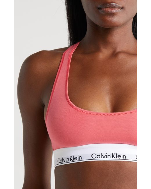 Calvin Klein Red Modern Cotton Collection Unlined Cotton Blend Bralette
