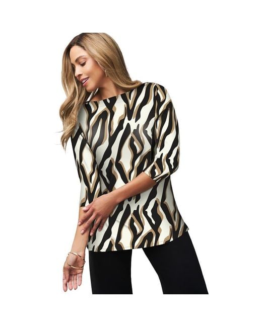 Jessica London Black Stretch Cotton Boatneck Tunic