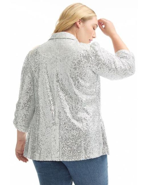 June + Vie White Sequin Blazer
