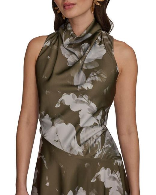 Donna Karan Women's Floral Print Asymmetric Midi Dress - tzaid.sa