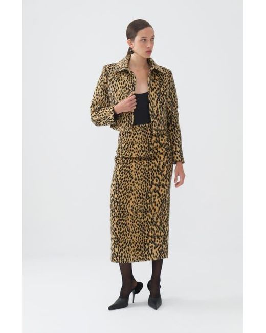 Nocturne Metallic Leopard Print Crop Jacket