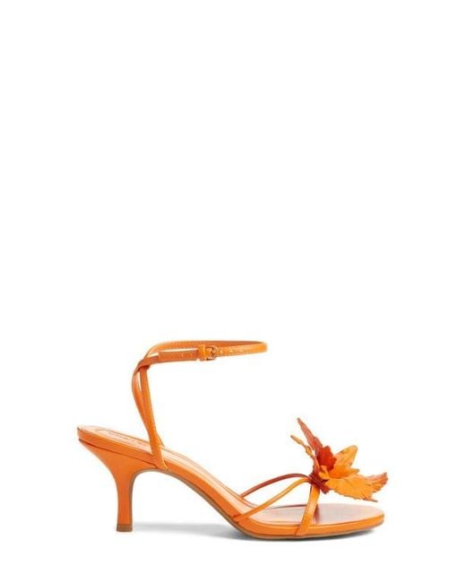 Open Edit Orange Zuri Ankle Strap Sandal