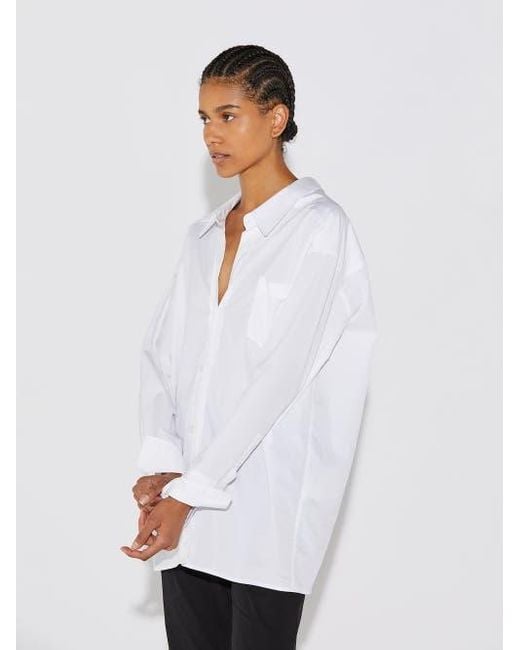 Callas Milano White Petra Cotton Poplin Boyfriend Oversize Shirt
