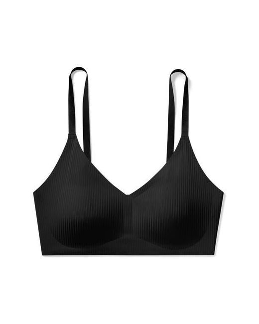 True & Co. Black Rib Triangle Bra