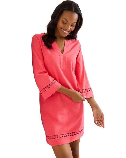 Tommy Bahama Red Sunset Harbor Long Sleeve Shift Dress