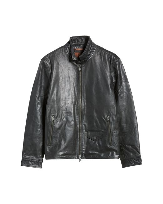 Frye Black Racer Water Repellent Leather Jacket for men