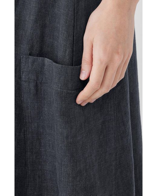 Eileen Fisher Blue Organic Linen Cargo Skirt