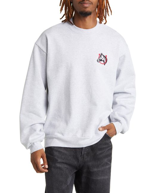 One Of These Days White Horse Shoe Embroidered Sweatshirt for men