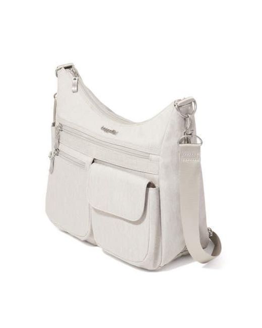 Baggallini Gray Modern Everywhere Hobo Crossbody Bag With Wristlet