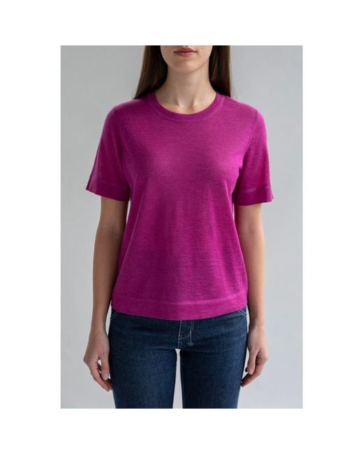 SSKEIN Purple Crew Neck Sweater Tee