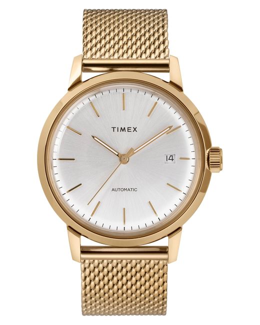 Timex Metallic Marlin Automatic Gold-tone Stainless Steel Mesh Bracelet Watch 40mm for men