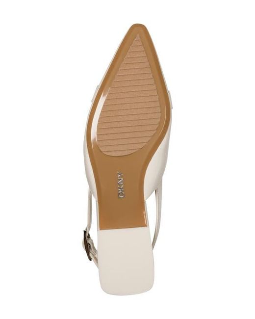DKNY White Cosetta Slingback Pointed Toe Flat