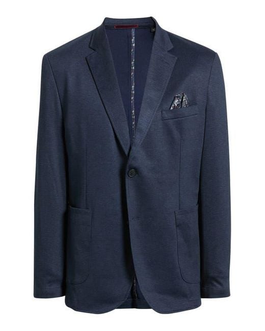 Johnston & Murphy Blue Xc Flex Microcheck Knit Sport Coat for men