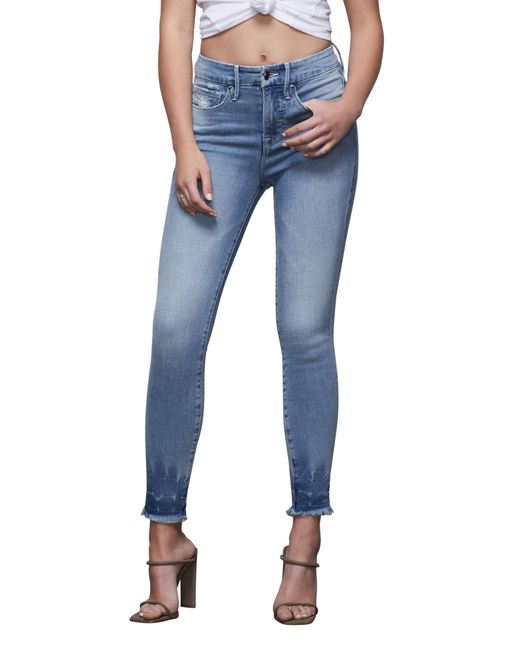 Frayed ankle skinny jeans sales