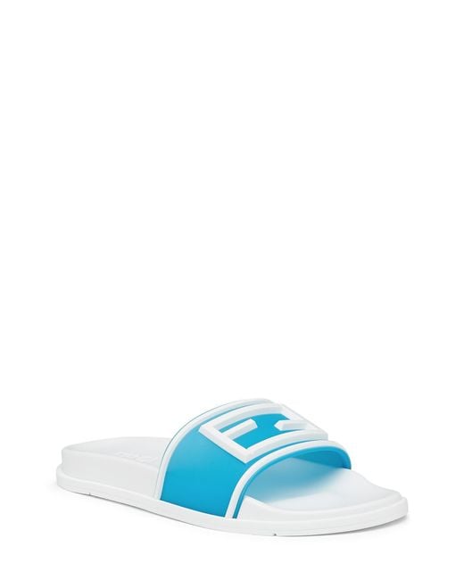 Fendi Blue Baguette Slide Sandal for men