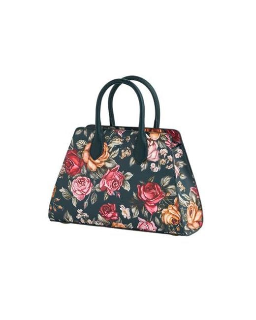 Fable England Blue Roses Structured Medium Tote