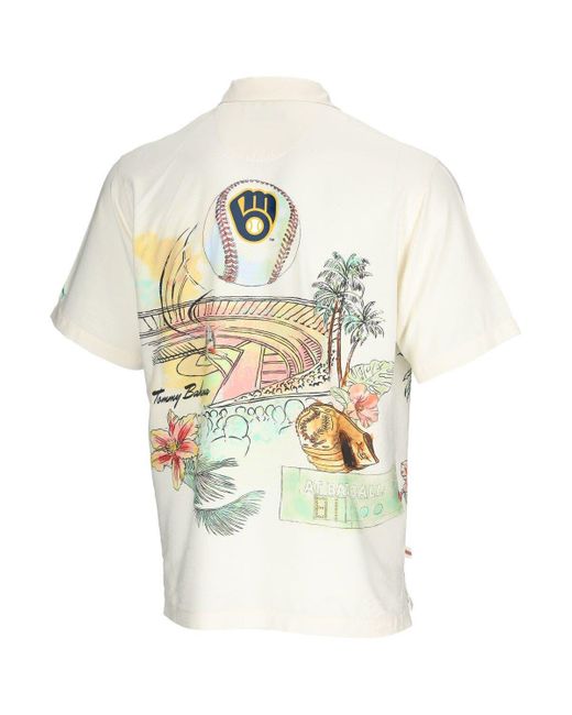 Tommy Bahama Milwaukee Brewers Paradise Fly Ball Camp Button-up