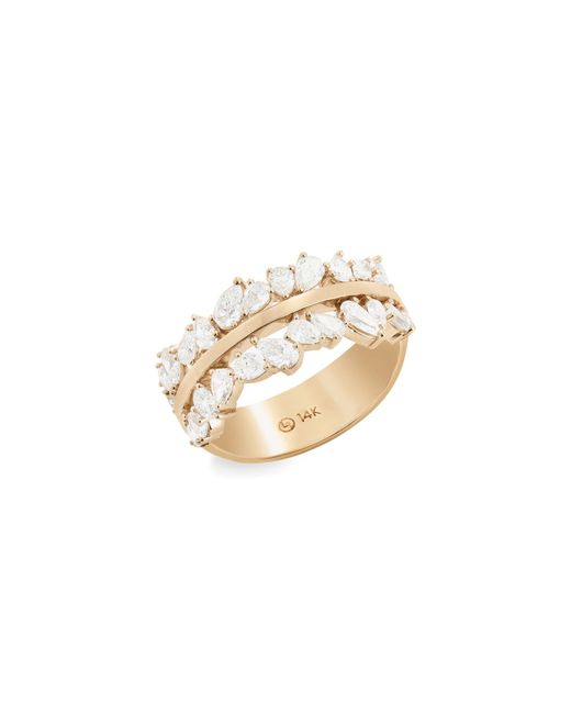 Lana Jewelry White Pear Diamond Bar Ring