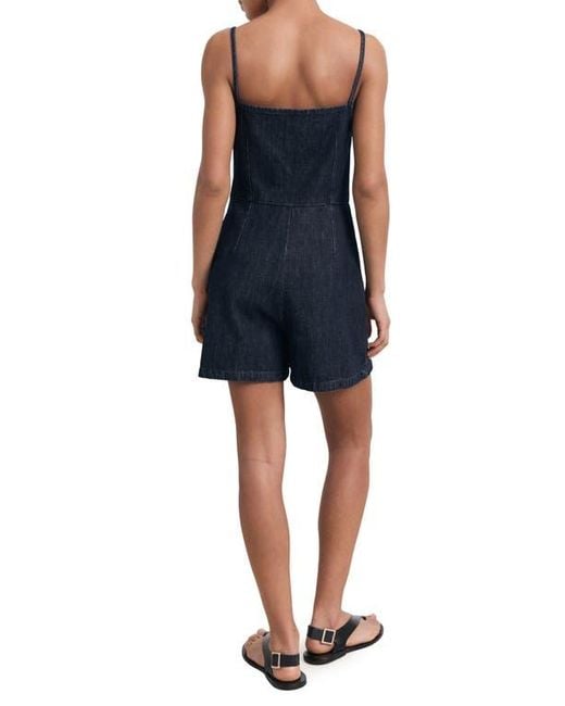 Mango Blue Denim Skort Romper