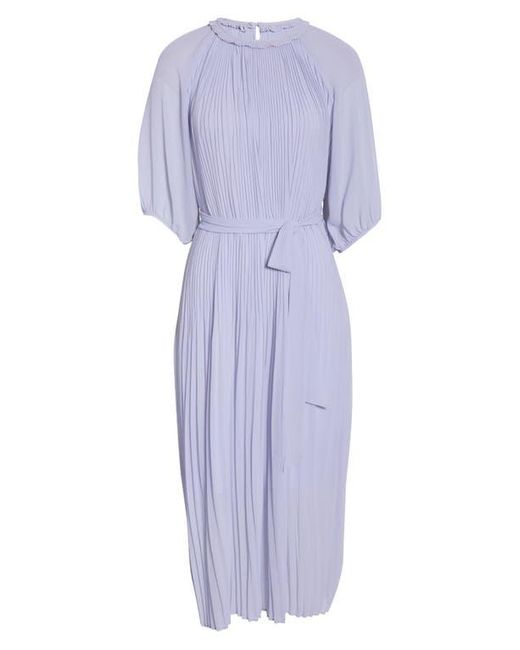 MELLODAY Blue Pleated Long Sleeve Dress
