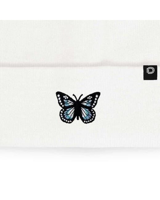 Alix White Butterfly Beanie