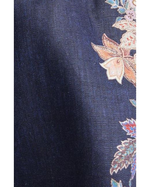 Zimmermann Multicolor Rhiannon Tuck Paisley Print Linen Shorts