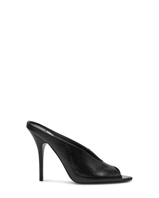 Steve Madden Black Agaze Peep Toe Slide Sandal