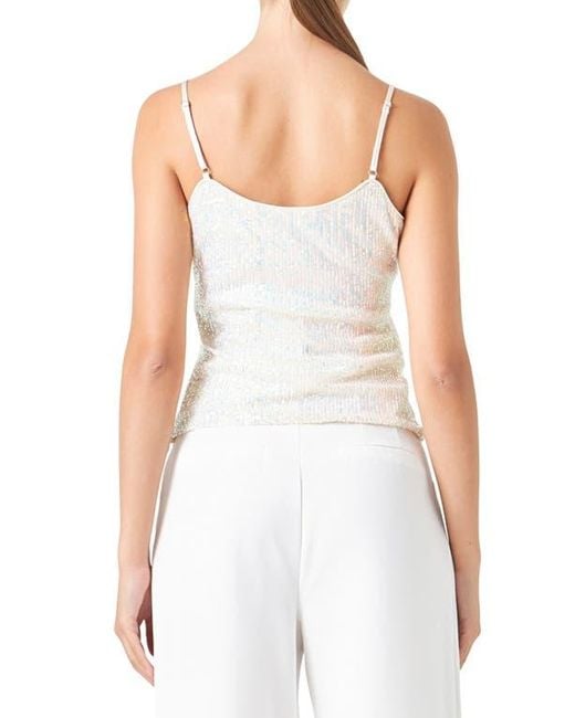 Endless Rose White Sequin Rosette Camisole