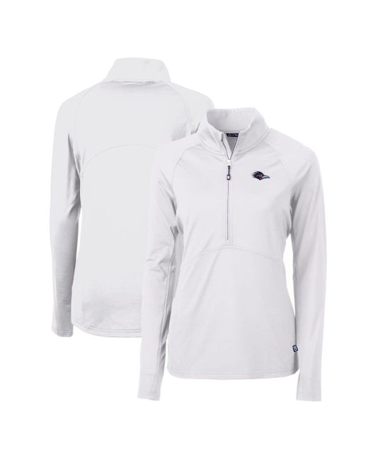 Cutter & Buck Blue Utsa Roadrunners Adapt Eco Knit Stretch Recycled Half-zip Pullover Top At Nordstrom