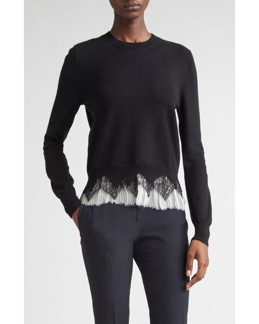 Alexander McQueen Black Cobweb Lace Wool & Cashmere Sweater
