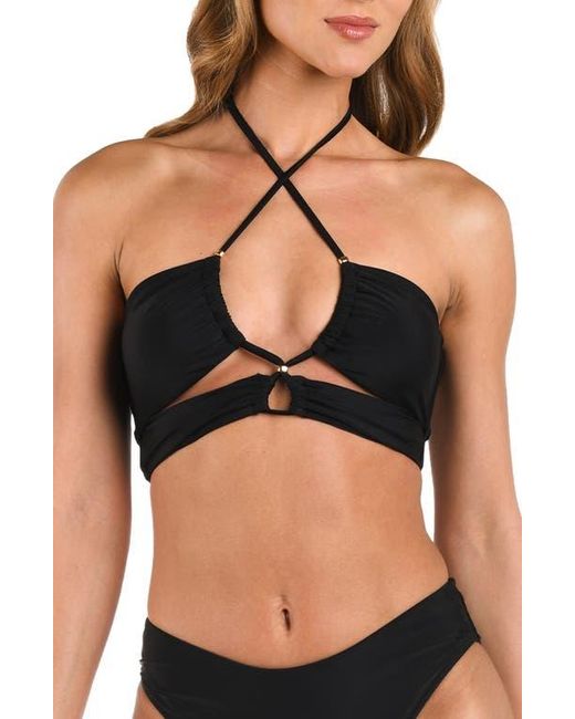 L'Agence Black Sirena Solid Bikini Top