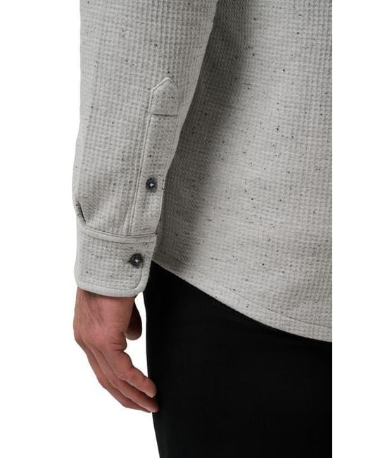 Travis Mathew Gray Cloud Waffle Knit Button-Up Shirt for men