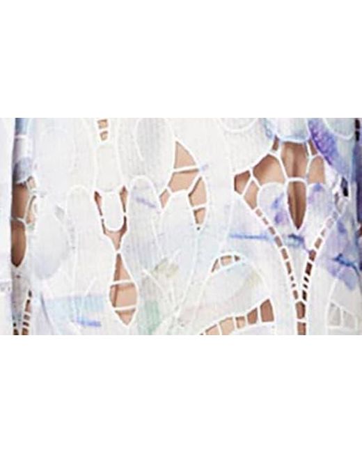 Elliatt White Madrid Strapless Tie Dye Lace Midi Dress