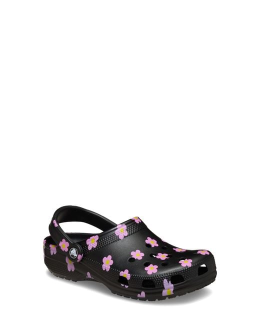 CROCSTM Black Flower Classic Clog