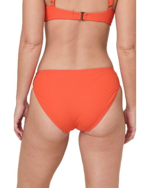 Andie Red Hipster Rib Bikini Bottoms