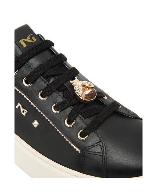Nero Giardini Black Studded Platform Sneaker