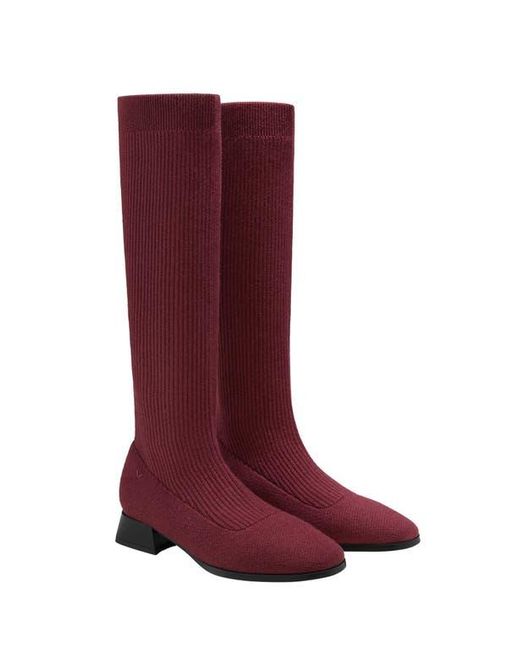 VIVAIA Purple Tara Pro Square-Toe Water Repellent Wool Knee-High Boots