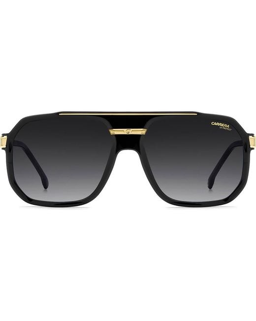 Carrera Black 60Mm Rectangular Flat Top Sunglasses for men