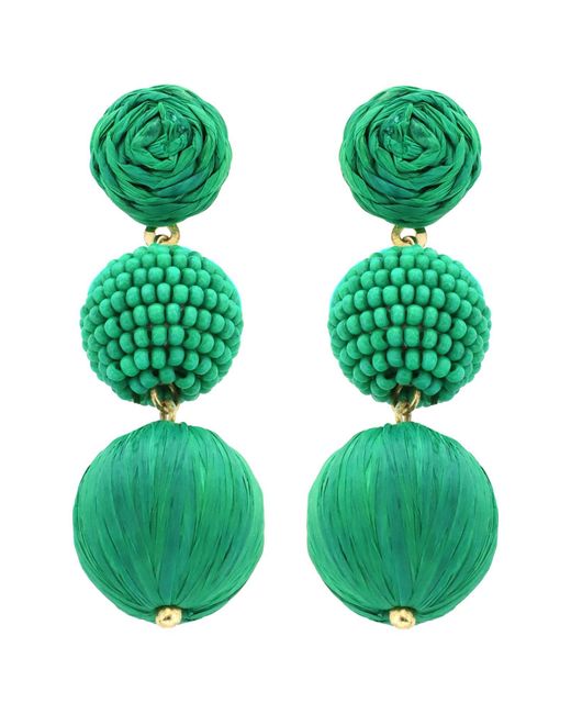 Panacea Green Bead Linear Drop Earrings