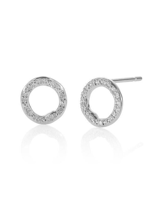Monica Vinader Metallic Riva Diamond Circle Stud Earrings