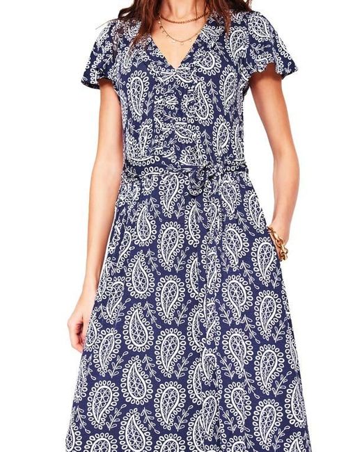 Boden Blue Nicola Paisley Print Jersey Dress